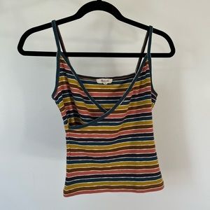 Madewell Striped Crossover Tank Top Size XS